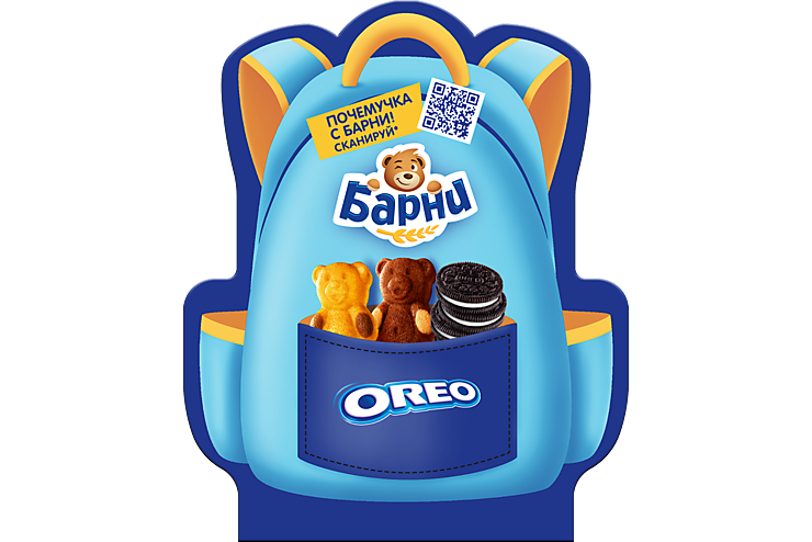 Набор бисквитных пирожных «Медвежонок Барни» и печенья «Oreo», 98 г ...