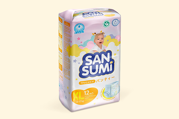 Подгузники-трусики «Sansumi» размер XL (13-17 кг), 12 шт – купить по  приятной цене с доставкой на дом в интернет-магазине Ярче Плюс