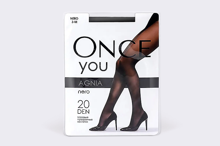 Колготки женские «Once You» Agnia 20 ден, nero, размер 3 – купить по  приятной цене с доставкой на дом в интернет-магазине Ярче Плюс