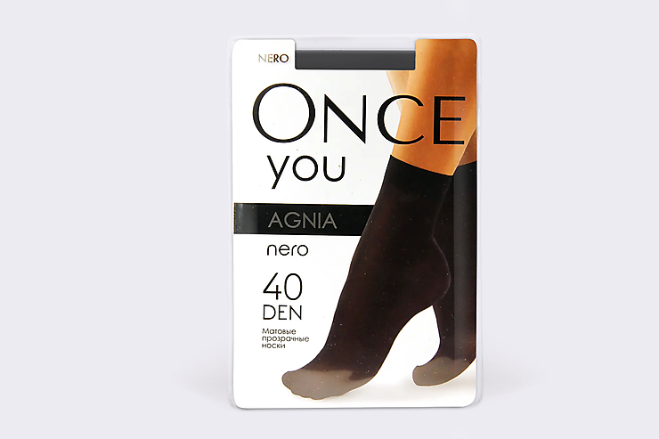 Носочки женские «Once You» Agnia, из микрофибры 40 ден, nero