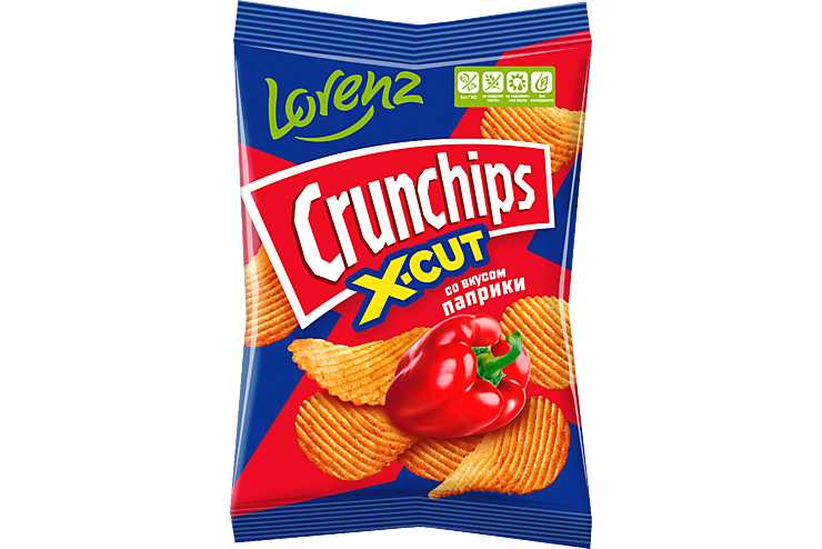 Чипсы «Crunchips X-Cut» со вкусом паприки, 70 г – купить по приятной ...