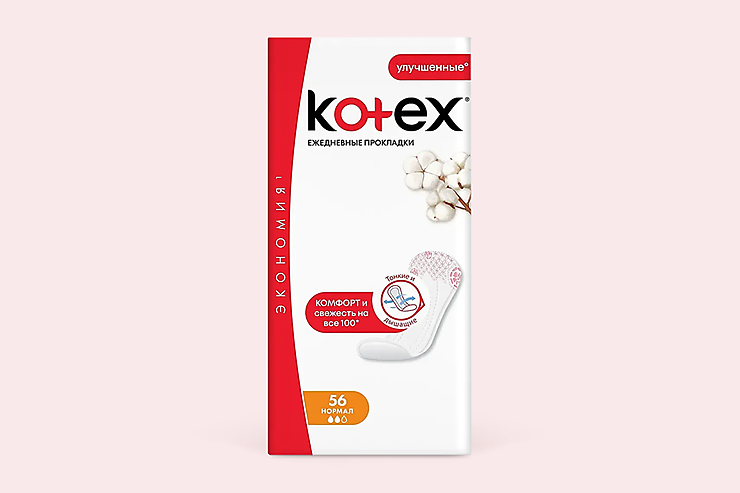 Прокладки ежедневные «Kotex» Нормал, 56 шт