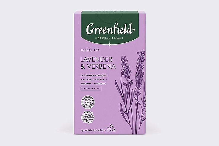 Чай «Greenfield» Natural Tisane Lavender & Verbena, 20 пирамидок, 36 г