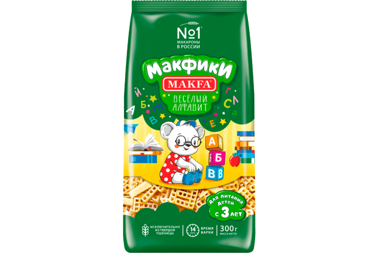 Макароны «Макфа» Макфики, Веселый алфавит, 300 г – купить по приятной ...