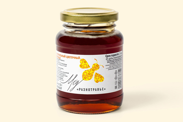 Мед цветочный натуральный Разнотравье, 350 г