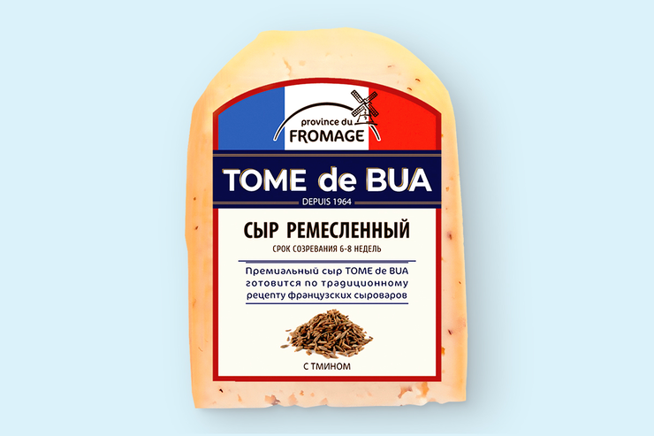 Сыр ремесленный 41% «Tome de Bua» с тмином, 190 г