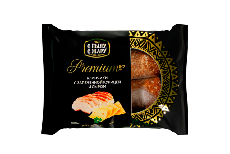 Блинчики «С Пылу с жару» Premium с запеченной курицей и сыром, 300 г ...