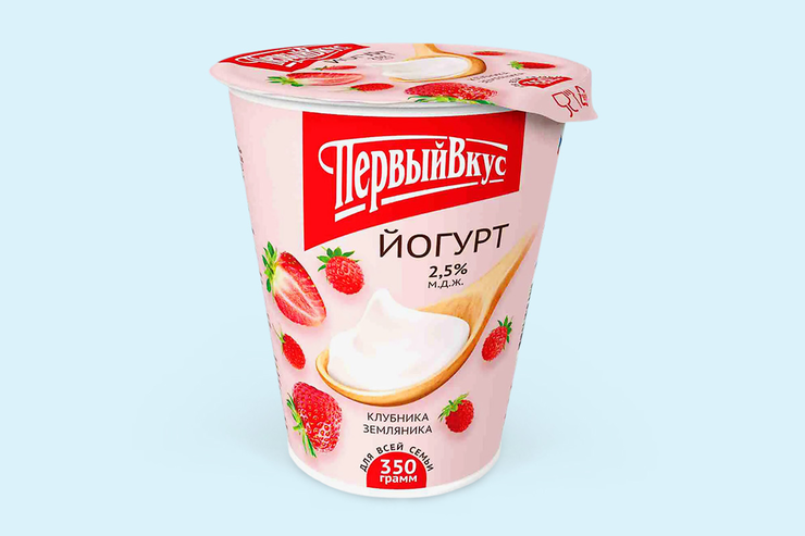 Йогурт 2.5% «Первый вкус» Клубника-земляника, 350 г – купить по ...