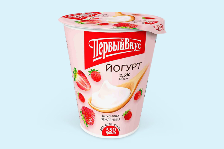 Йогурт 2.5% «Первый вкус» Клубника-земляника, 350 г