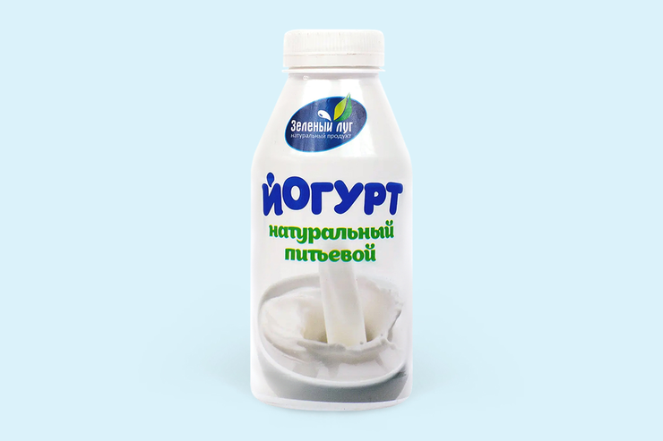 Йогурт питьевой 2.5% «Зеленый луг» Натуральный, 340 г