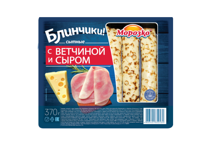 Блинчики «Морозко» с ветчиной и сыром, 370 г – купить по приятной цене ...