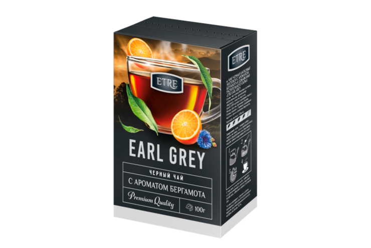 Чай «Etre» Earl Grey, черный листовой с бергамотом, 100 г