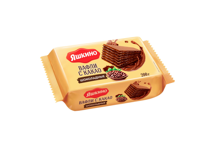Вафли «Яшкино» с какао, шоколадные, 200 г – купить по приятной цене с ...