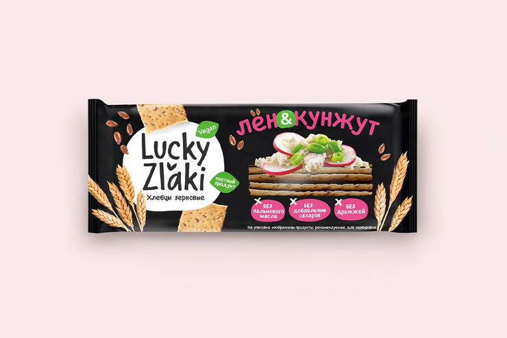 Хлебцы зерновые «Lucky Zlaki» лён и кунжут, 105 г