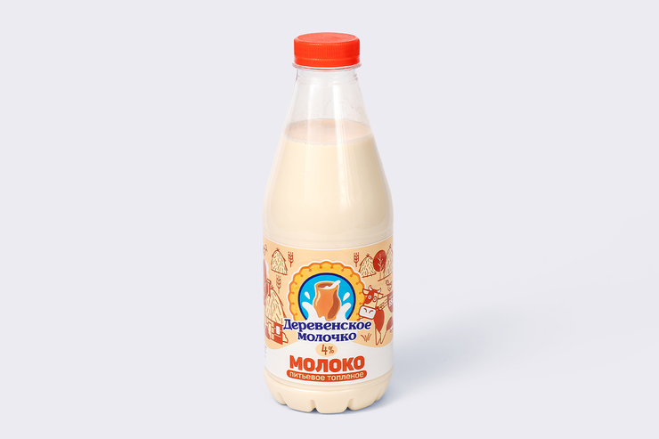 Молоко топленое 4% «Деревенское молочко», 850 г