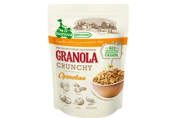 Мюсли «Bionova» Granola Crunchy ореховая, 350 г