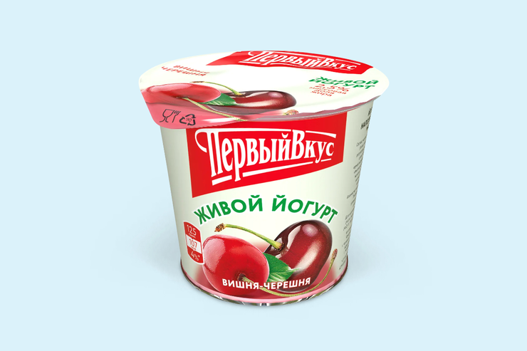 Йогурт 2.5% «Первый вкус» Вишня – черешня, 125 г