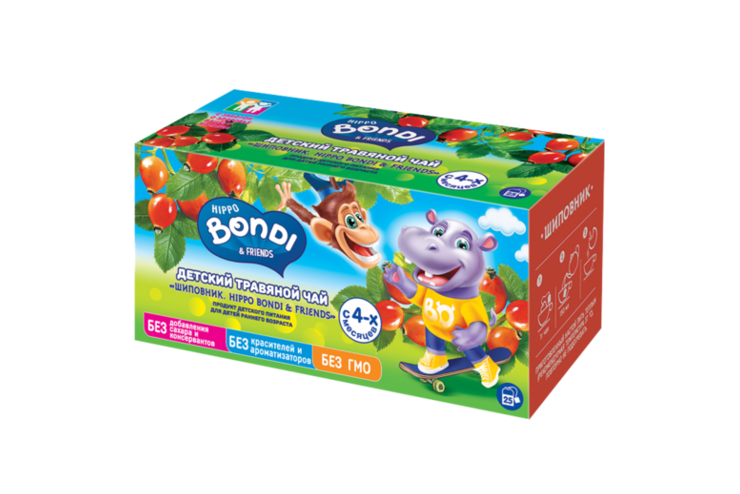 Чай детский «Hippo Bondi & Friends» Шиповник, 25 пакетиков, 25 г
