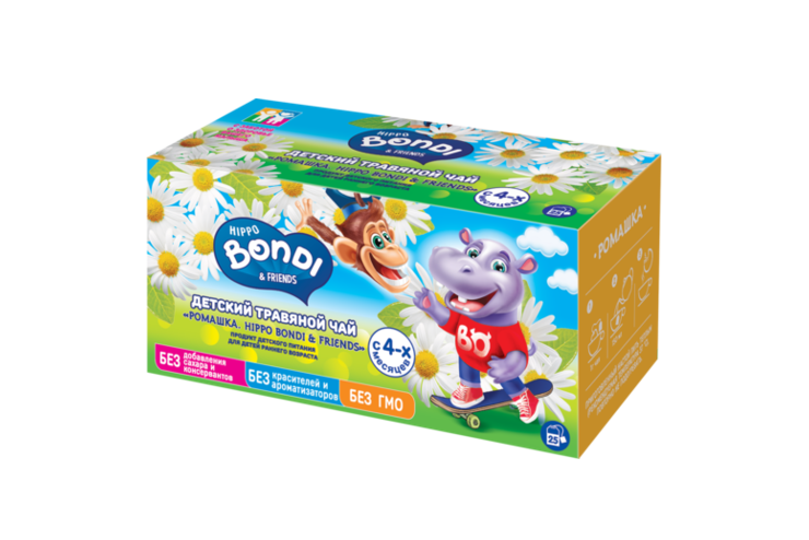 Чай детский «Hippo Bondi & Friends» Ромашка, 25 пакетиков, 25 г
