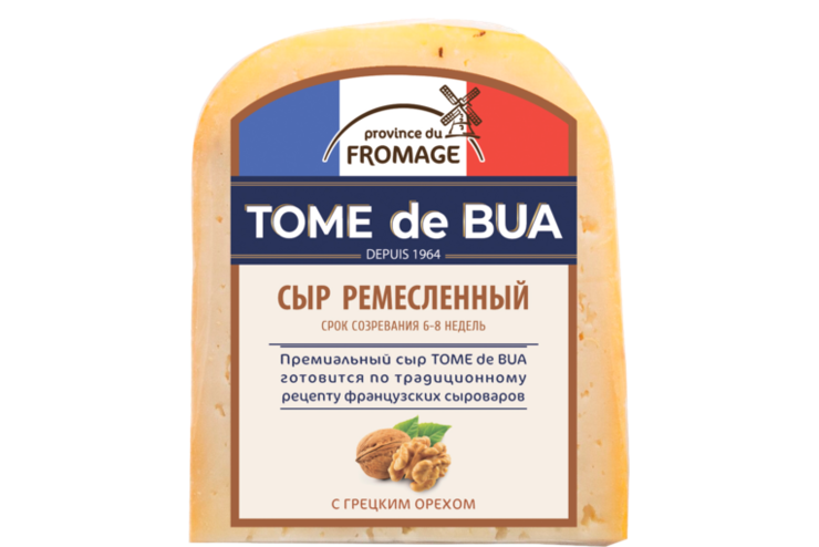 Сыр 41% «Tome de Bua» с грецким орехом, 190 г