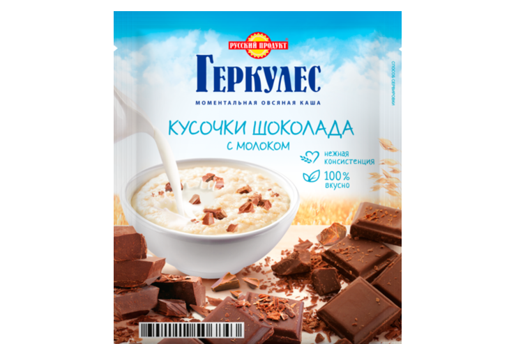 Каша овсяная моментальная «Геркулес» с шоколадом и молоком, 35 г