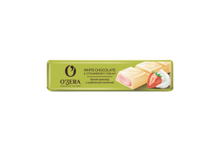 Шоколадный батончик «O'Zera» White & Strawberry cream, 45 г