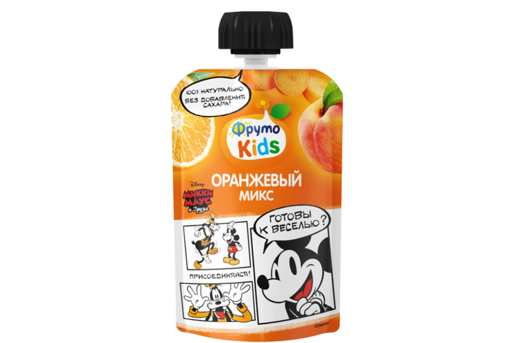 Пюре «ФрутоKids» «Оранжевый микс» яблоко, персик, апельсин, морковь, 90 ...