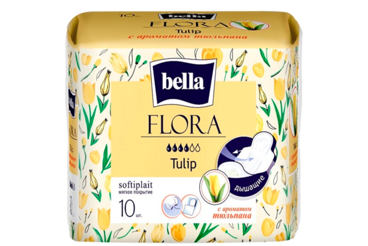 Прокладки «Bella» Flora с ароматом тюльпана, 10 шт
