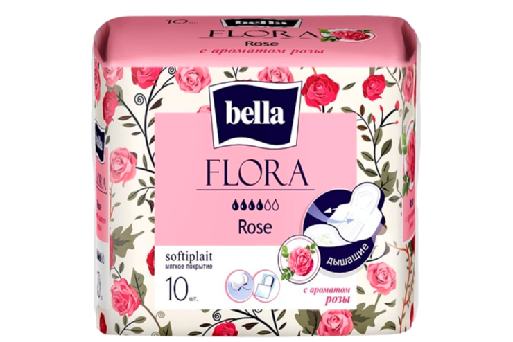 Прокладки «Bella» Flora с ароматом розы, 10 шт