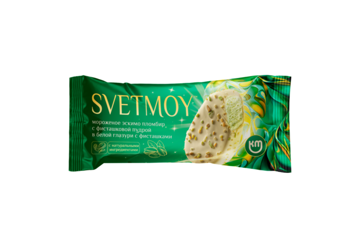 Эскимо «Svetmoy» пломбир фисташковый с фисташковой пудрой в белой ...
