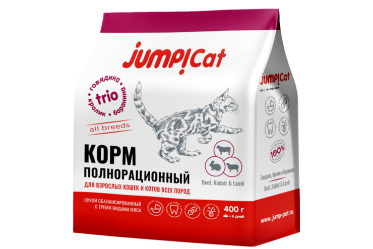 Корм для кошек «Jump» Trio Adult, 400 г