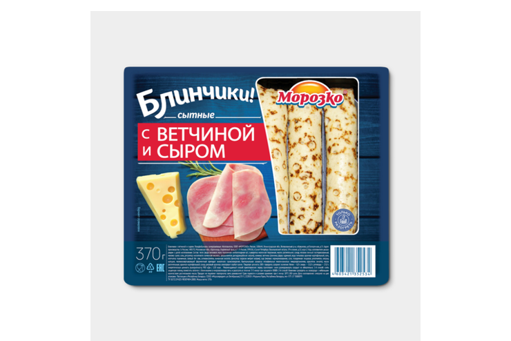 Блинчики «Морозко» с ветчиной и сыром, 370 г – купить по приятной цене ...