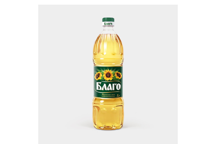 Масло подсолнечное «Благо» рафинированное и дезодорированное, 1 л ...