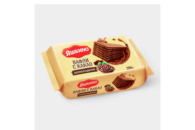 Вафли «Яшкино» с какао, шоколадные, 200 г – купить по приятной цене с ...