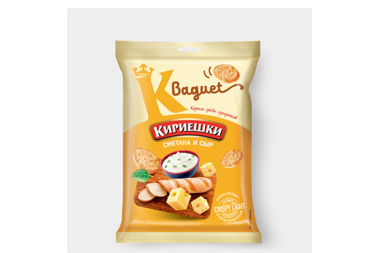 Сухарики «Кириешки Baguet» со вкусом сметаны и сыра, 45 г – купить по ...