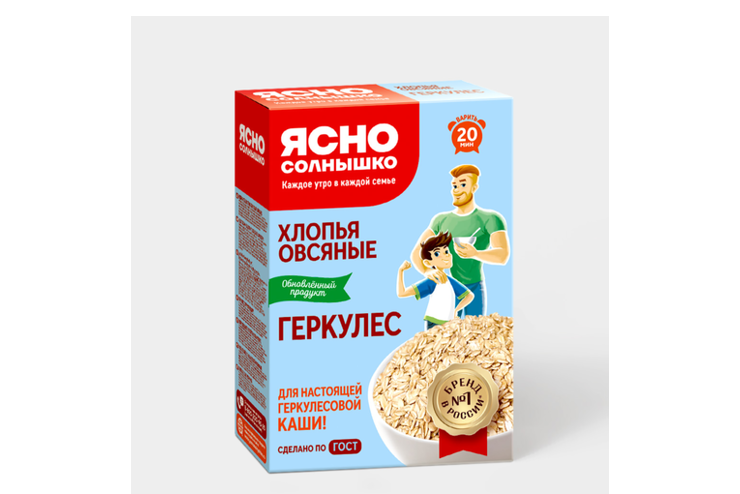 Хлопья овсяные «Ясно солнышко» Геркулес, 450 г – купить по приятной ...