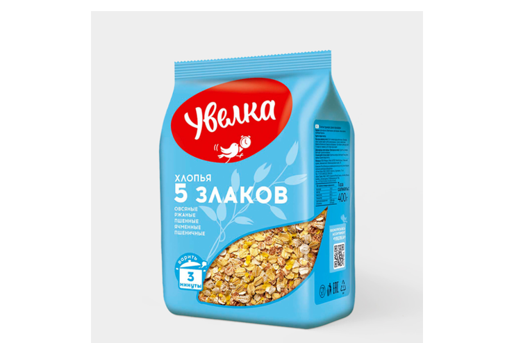 Хлопья «Увелка» 5 злаков, 400 г – купить по приятной цене с доставкой ...