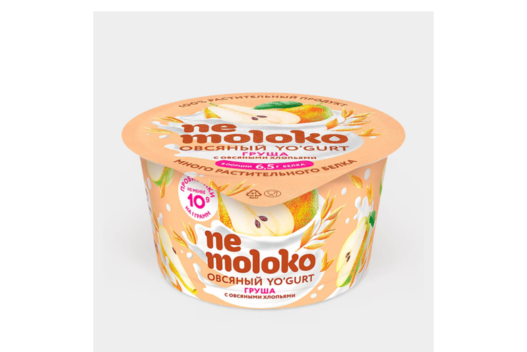 Йогурт овсяный «NeMoloko» Груша с овсяными хлопьями, 130 г – купить по ...