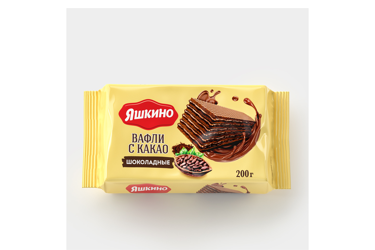 Вафли «Яшкино» с какао, шоколадные, 200 г – купить по приятной цене с ...