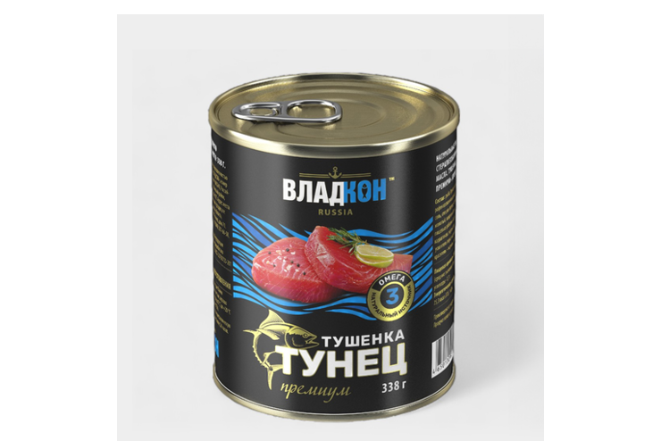 Тушенка «Владкон» из тунца, 338 г – купить по приятной цене с доставкой ...