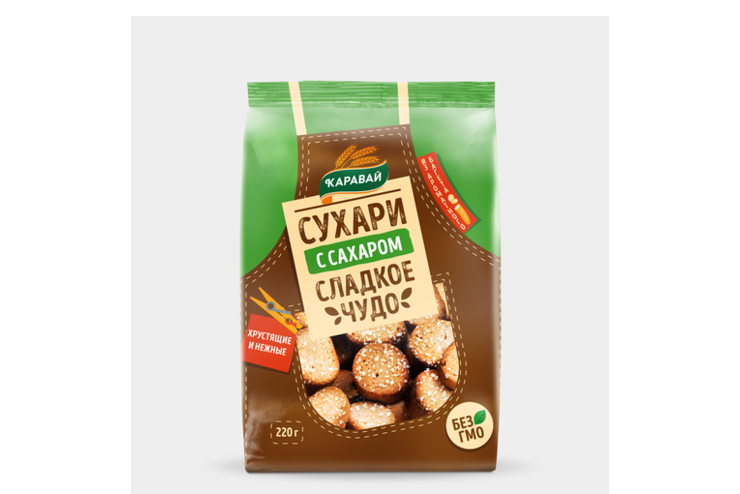 Сухари с сахаром «Каравай» Сладкое Чудо, 220 г – купить по приятной ...