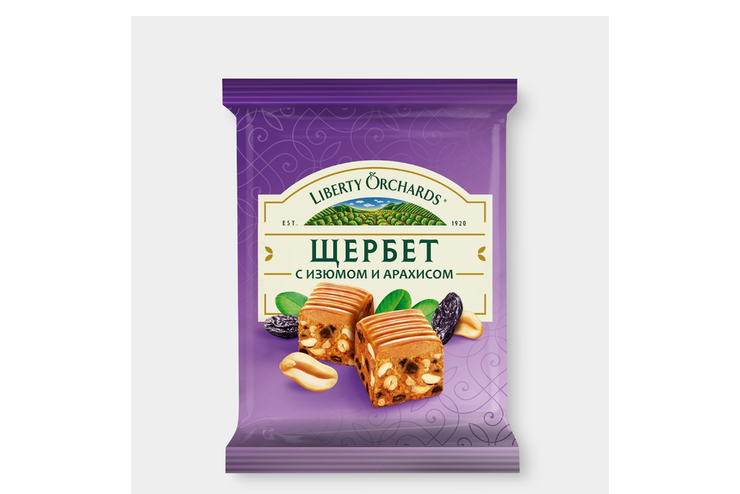 Щербет с изюмом и арахисом «Liberty Orchards», 140 г – купить по ...