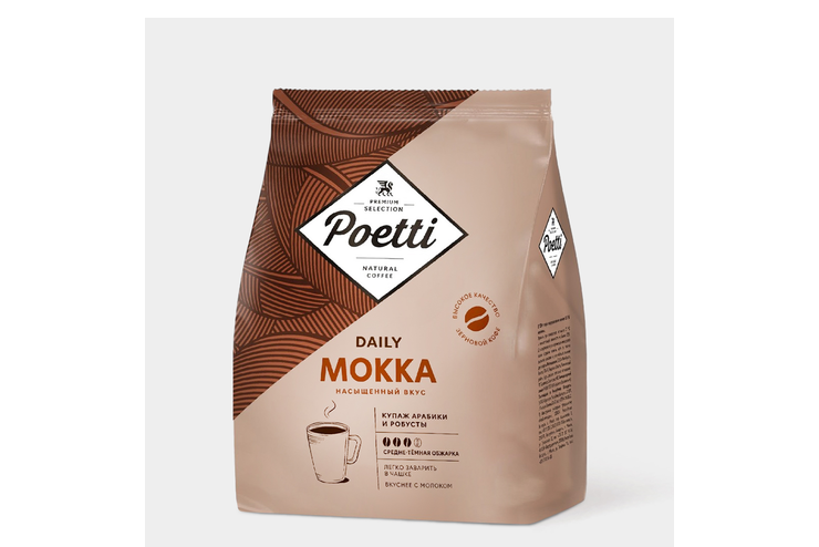 Кофе в зернах «Poetti» Daily Mokka, 450 г – купить по приятной цене с ...