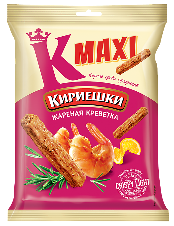 Сухарики «Кириешки Maxi» Жареная креветка, 60 г – купить по приятной ...