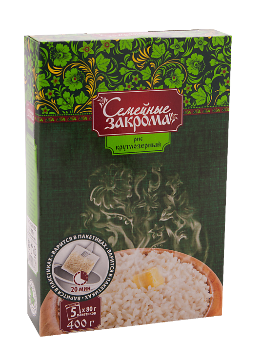 Рис «Семейные закрома» круглозерный в пакетиках, 400 г – купить по ...