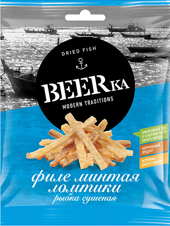 Рыбка сушеная «Beerka» ломтики филе минтая, 25 г – купить по приятной ...