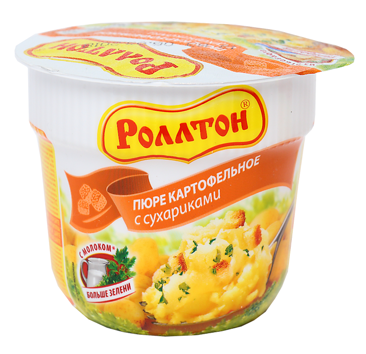 Пюре картофельное «Роллтон» с сухариками, 40 г – купить по приятной ...
