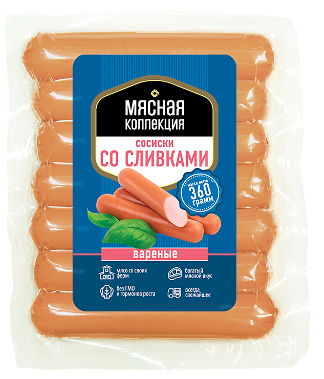 Сосиски «Мясная коллекция» со сливками, 360 г – купить по приятной цене ...