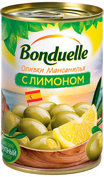 Оливки Мансанилья «Bonduelle» фаршированные лимоном, 314 мл – купить по ...