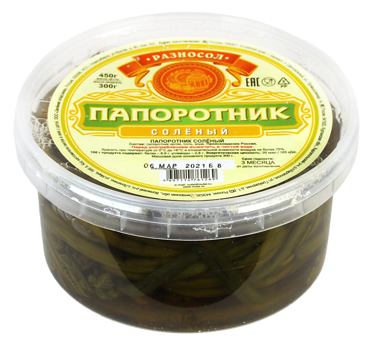 Папоротник орляк «Разносол» соленый, 300 г – купить по приятной цене с ...